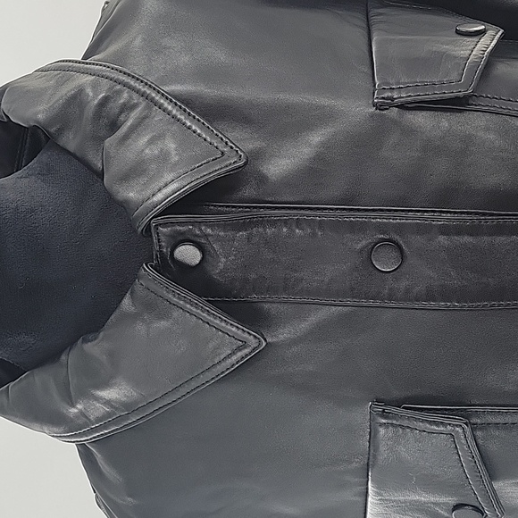 Women's Black Leather Jacket - Picture 8 of 16